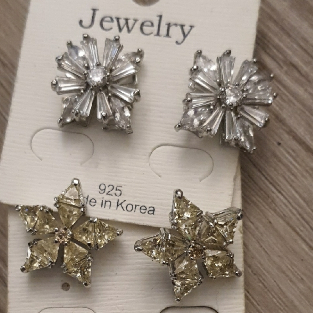 Elegant Silver and Gold Star Earrings